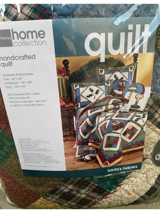 jcpenney Other - 2003 JCPenney Santa's Helpers Christmas Patchwork Quilt Full Queen NEW